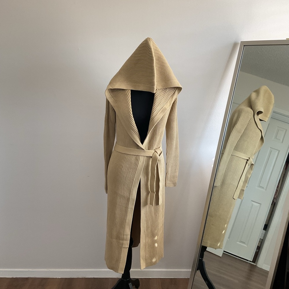 J. Crew Tan Ribbed Long Coat - Picture 2 of 5